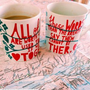 map and mugs