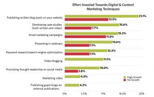 High Growth Survey investment in digital and content marketing